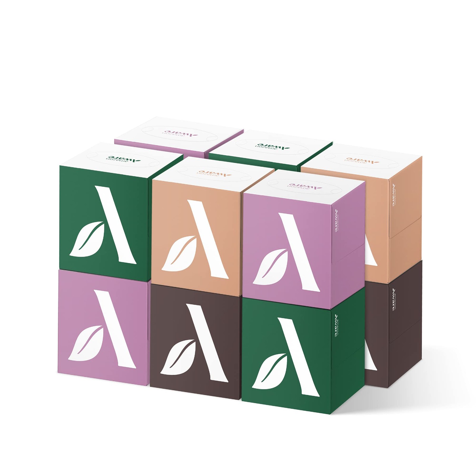 Aware 100% Bamboo Facial Tissues, 3-Ply, FSC Certified 12 Pack 60 Sheets Per Box