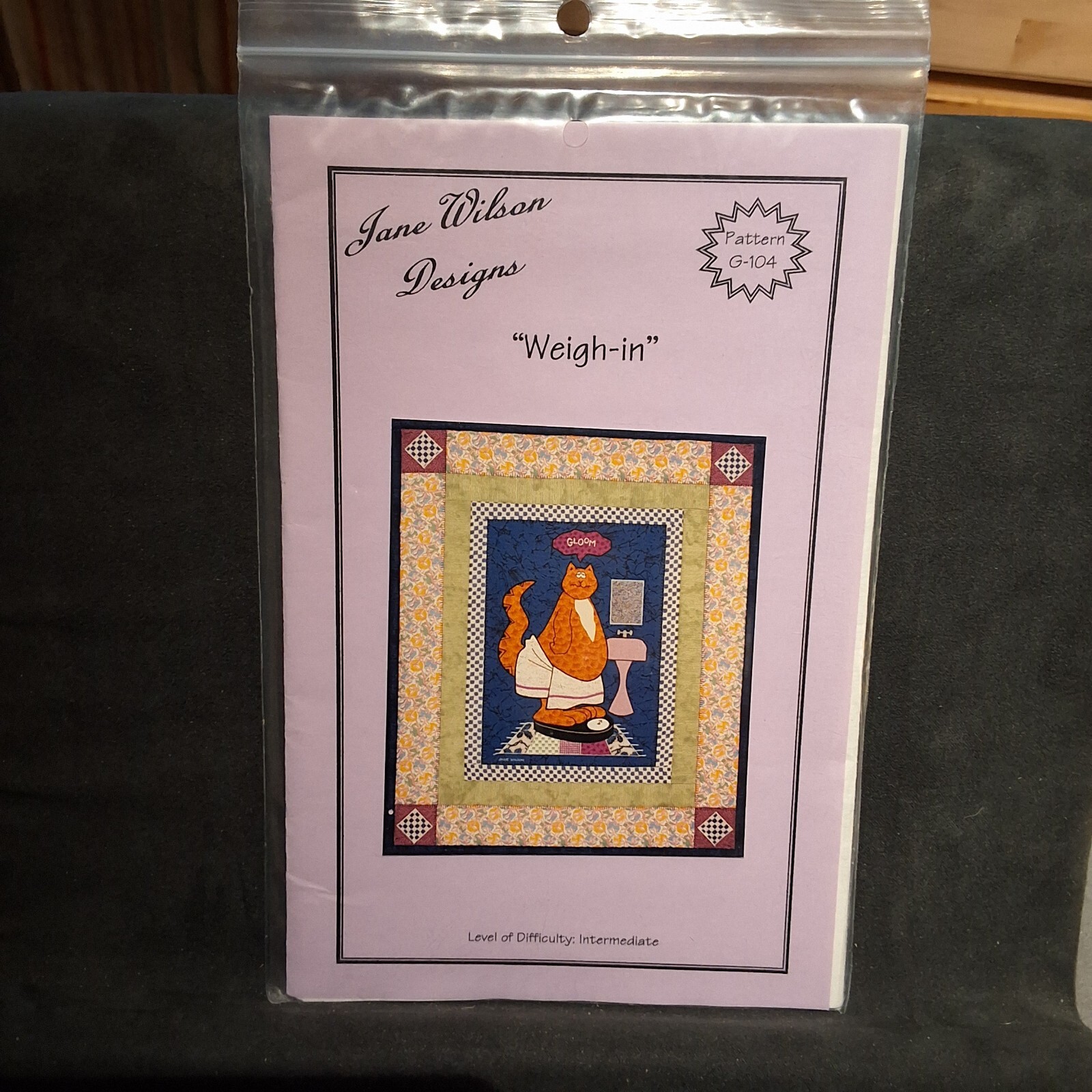 Jane Wilson Designs G-104 WEIGH IN 20 X 26 Quilt Pattern 1998 Cat