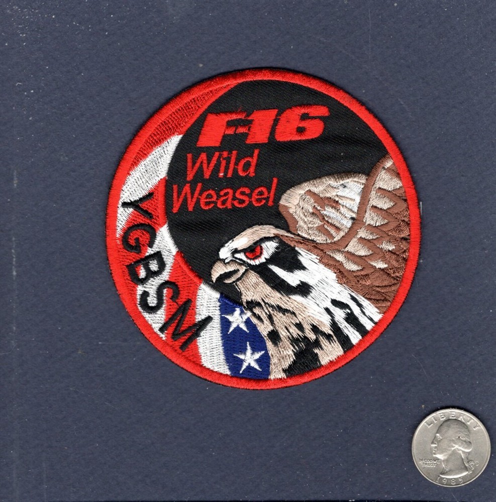 YGBSM USAF F-16 FALCON Red Squadron Swirl Patch