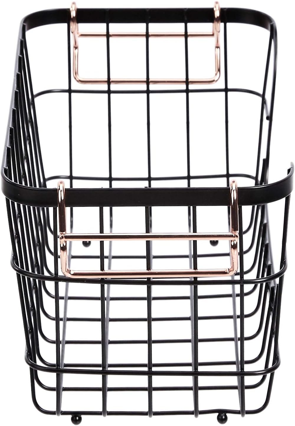 Stackable Metal Wire Rectangular Storage Basket Set Kitchen/Bathroom 2 Count