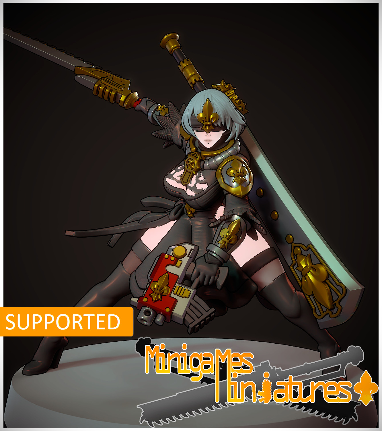 Space Nuns Sister Nier 3 by Minigames Miniatures. 28-32mm print
