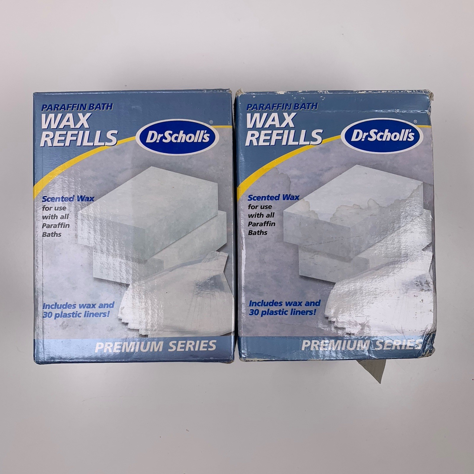 (2) Dr Scholls 2 Pound WAX REFILLS for PARAFFIN BATH 30 Plastic Liners Scented