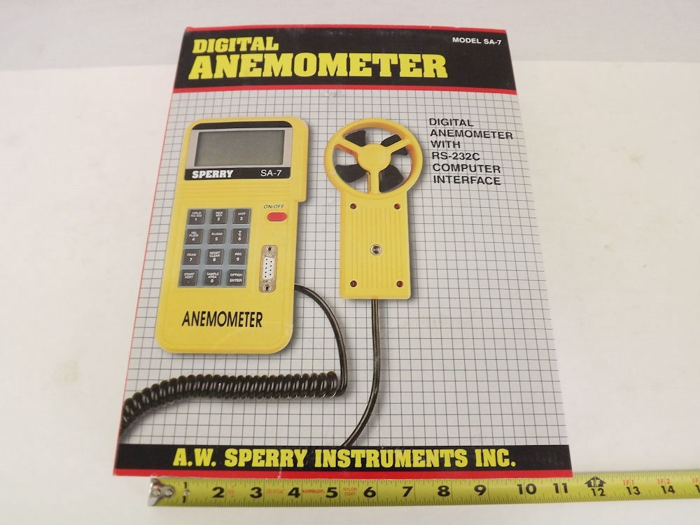 Digital Anemometer w RS-232C-Computer-Interface Sperry SA-7 Air Velocity Wind