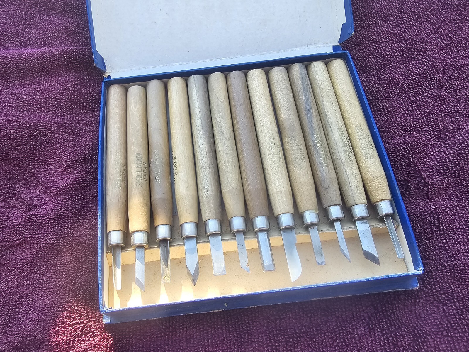 Vintage Skillman R-9954 12 Piece Japan Model Carving Chisels