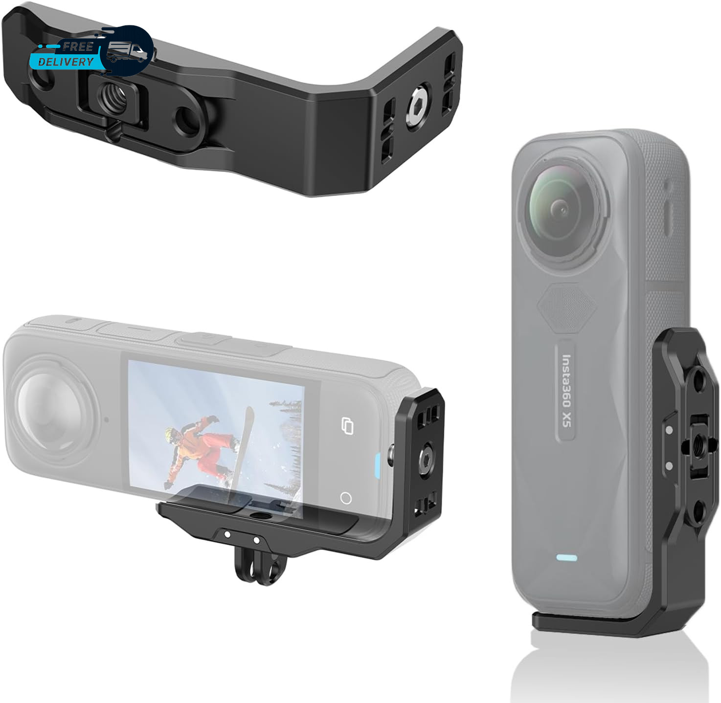 Horizontal Mount Bracket for Insta 360 X5 Accessories L Bracket with Screw Hole