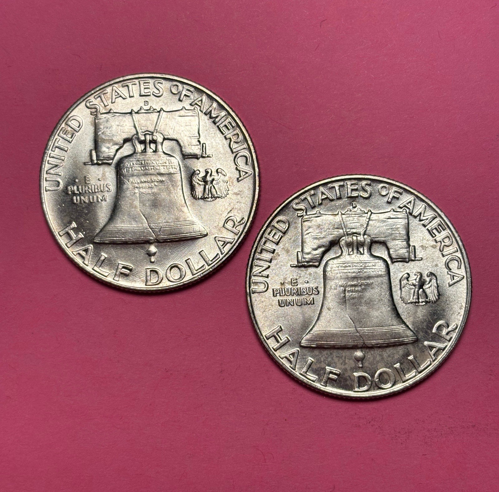 1957 D Franklin Half Dollars 90% Silver