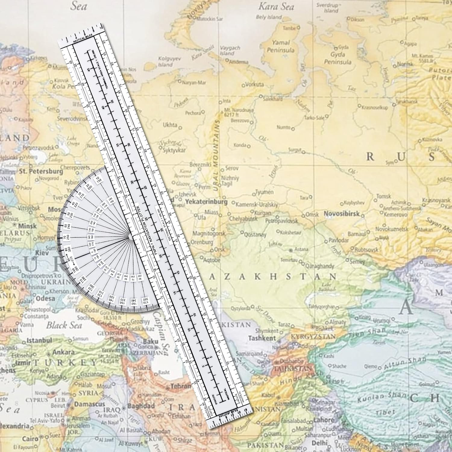 Simcoach Aviation Navigation Plotter, Premier Fixed Plotter with WAC Charts