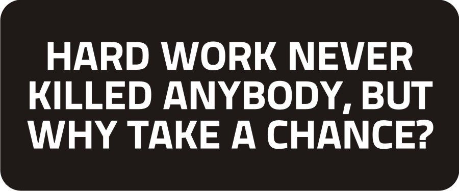 3 - Hard Work Never Killed Anybody Hard Hat / Biker Helmet Sticker  BS179