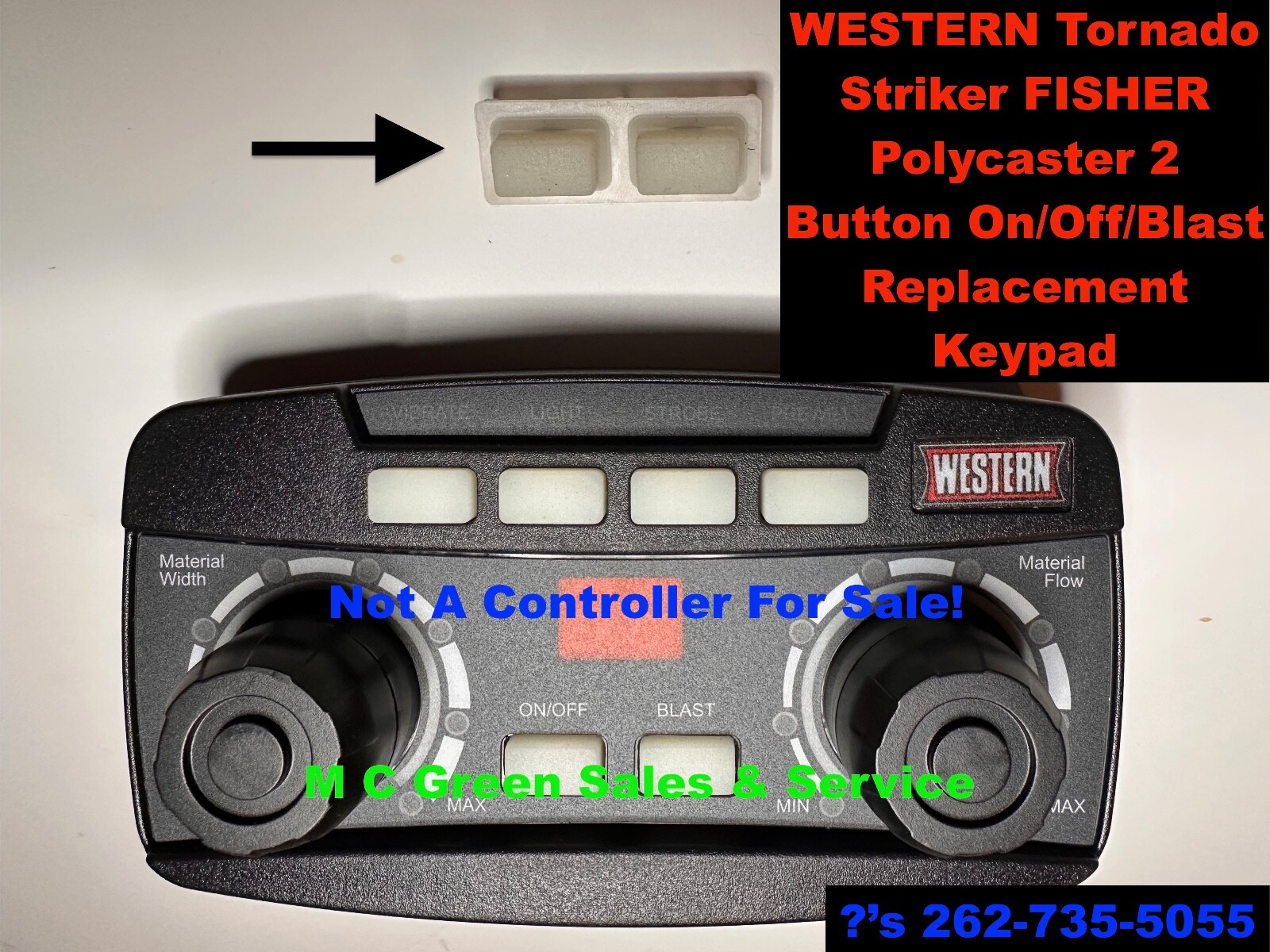 NEW WESTERN TORNADO STRIKER FLEETFLEX REPLACEMENT 2 BUTTON KEYPAD FOR CONTROLLER