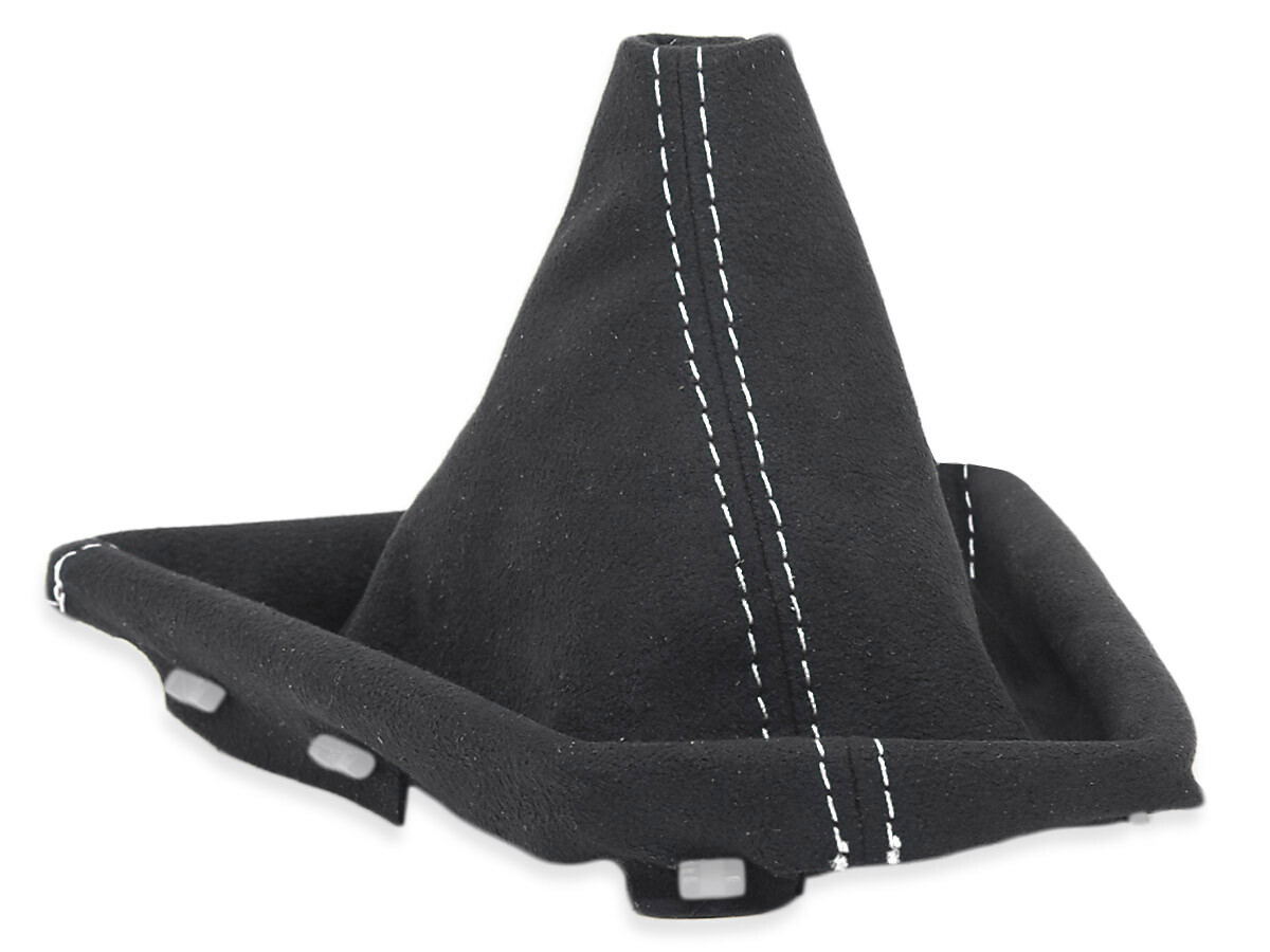 FOR BMW F20 F21 2011-2019 GEAR SHIFT BOOT GAITER ALCANTARA STITCHING WHITE