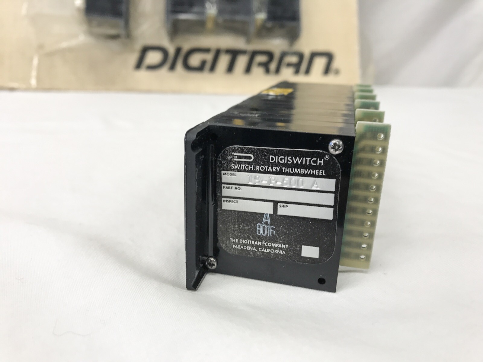 DIGITRAN DIGISWITCH Rotary Thumbwheel 6 Switch Assembly 0-9 Model 19-P-500 A