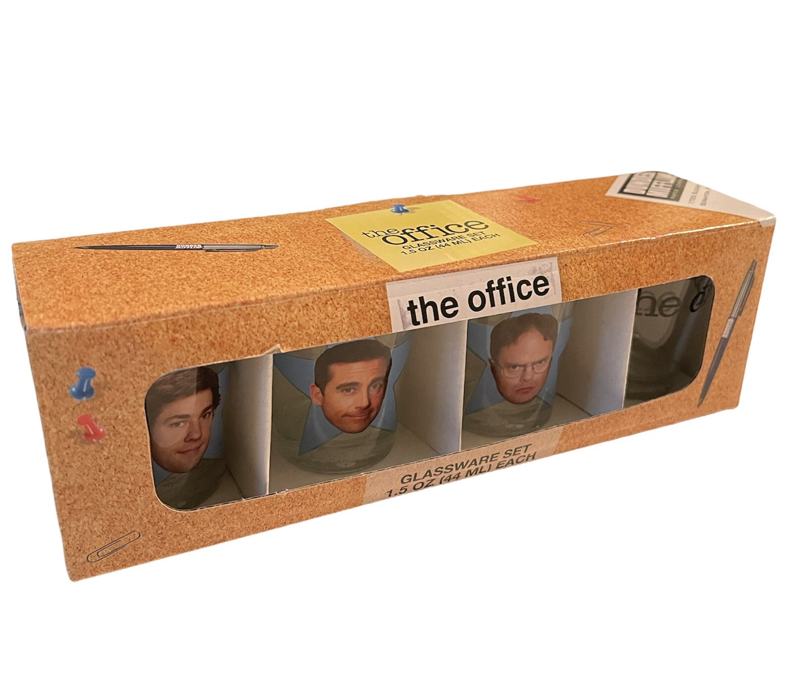 THE OFFICE Shot Glasses, 1.5 oz Set of 4 - TV Show - New in Box