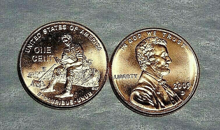 2009 P/D LINCOLN "FORMATIVE YEARS" BU UNCIRCULATED 2 SINGLE COIN SET