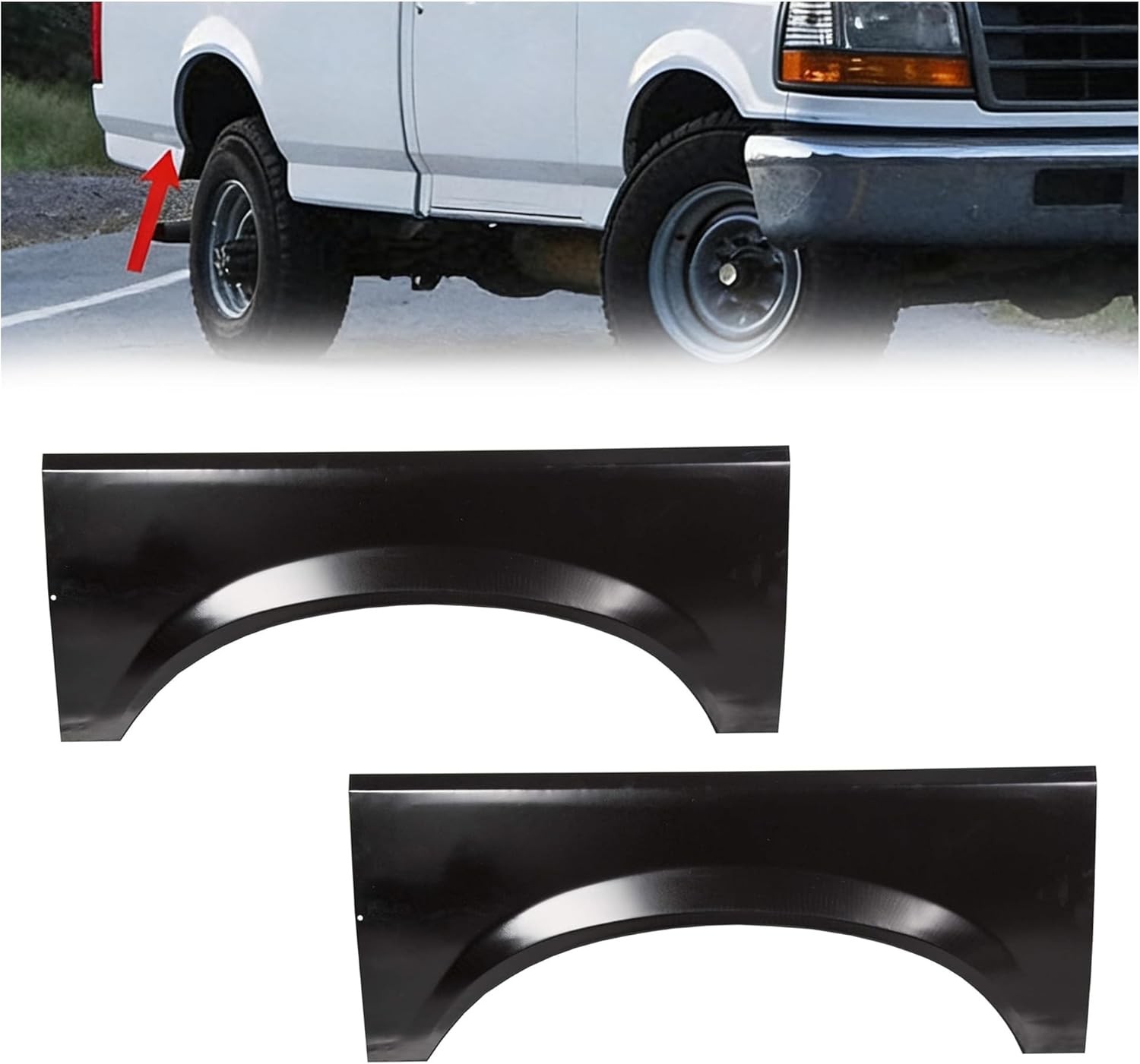 Rear Bed Wheel Arch Repair Panel Compatible with 1987-1998 Ford F-150 F-250 F...