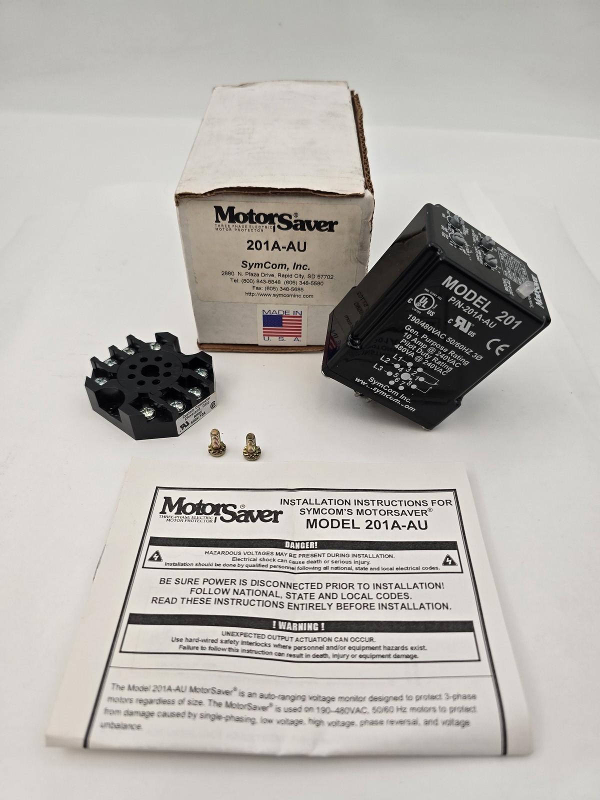 Motor Saver 201A-AU 3PH Dual Range Plug-In Line Voltage Monitor 10A 240V