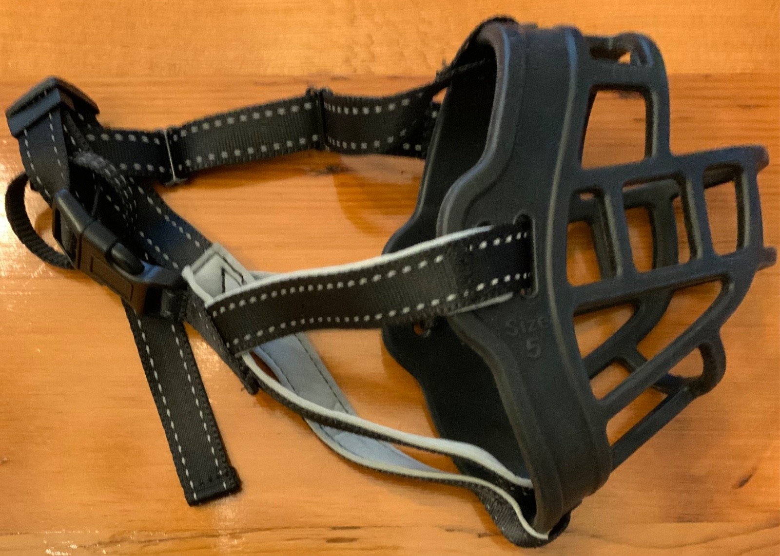 Baskerville Muzzle Sz 5 Adj Nylon Straps Humane Dog Training Black Flex Rubber