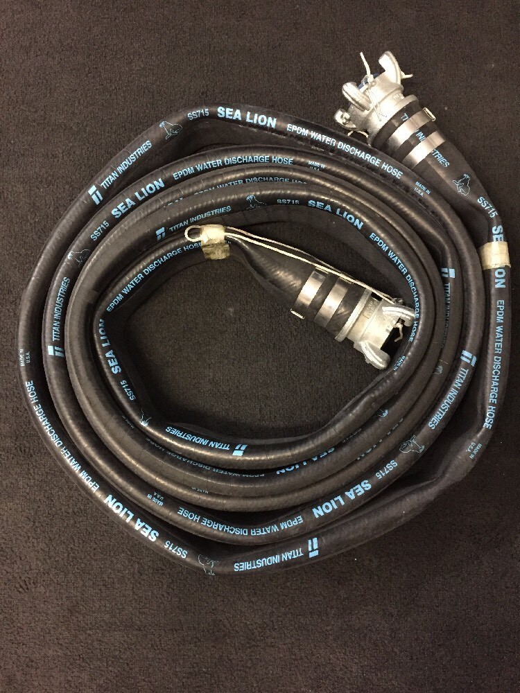 TITAN Sea Lion EPDM Water Discharge Hose SS715 2" ID 100 MAX PSI 20 Ft.