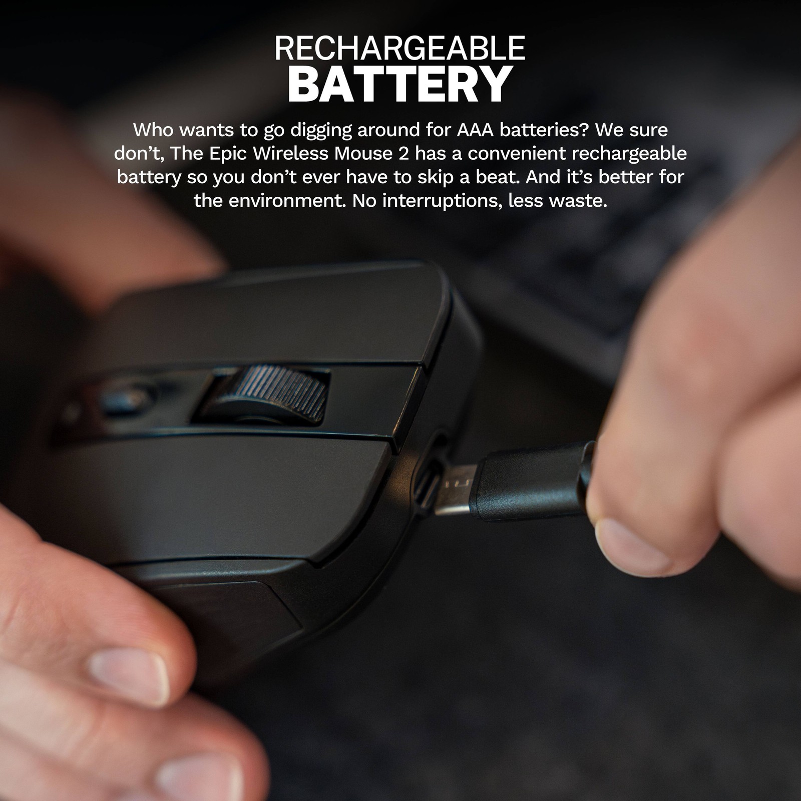 JLab - EPIC Wireless Bluetooth Mouse 2 - Wireless - Black