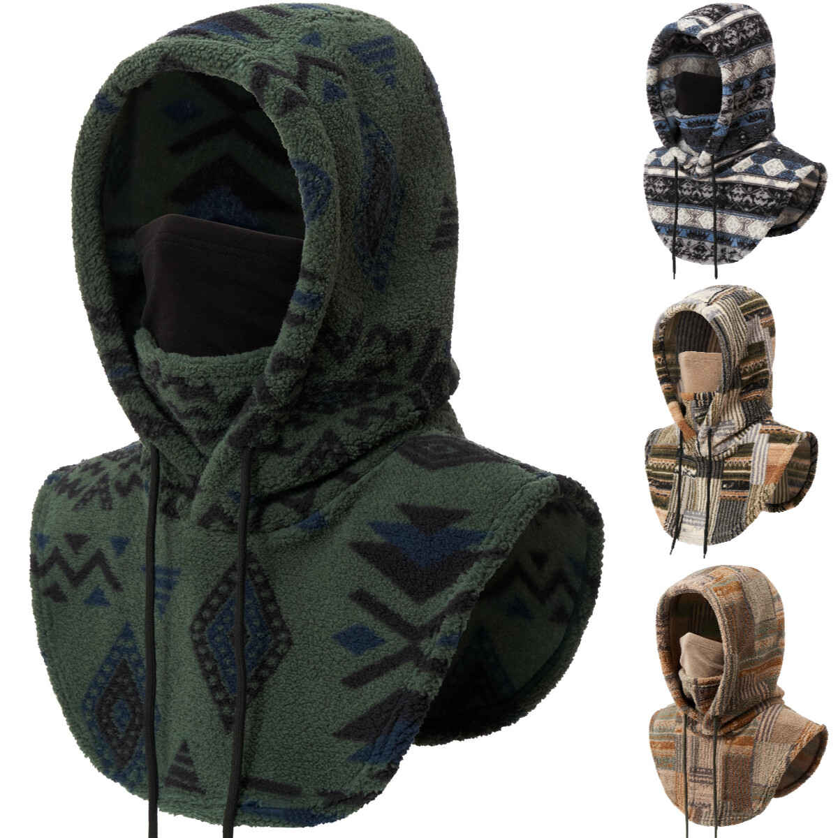 Thicken Fleece Balaclava Windproof Winter Warm Hood Ski Full Face Mask Hat Cap