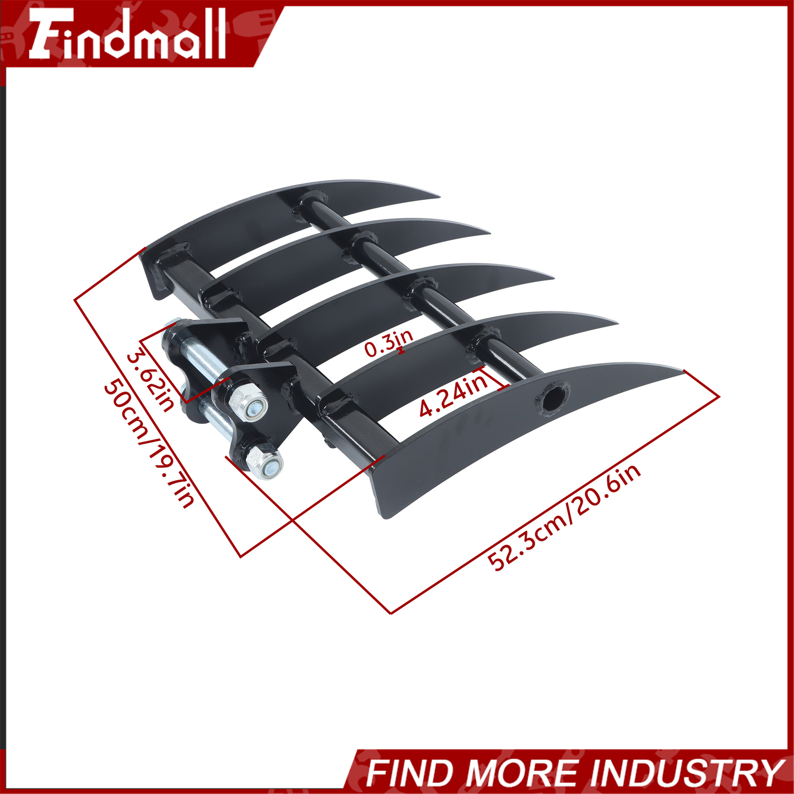 For One Ton to 1.5Ton Mini Excavator Small Digger Rake Attachments