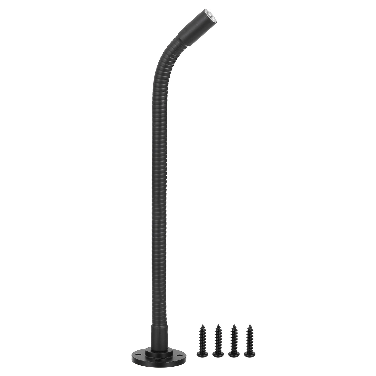 1/4"-20 Female Thread Microphone Flange Mount with 12" Gooseneck, Black