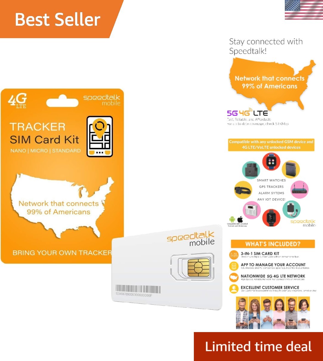 Universal Triple Cut SIM - Nationwide Coverage for 4G Devices, Easy Activation