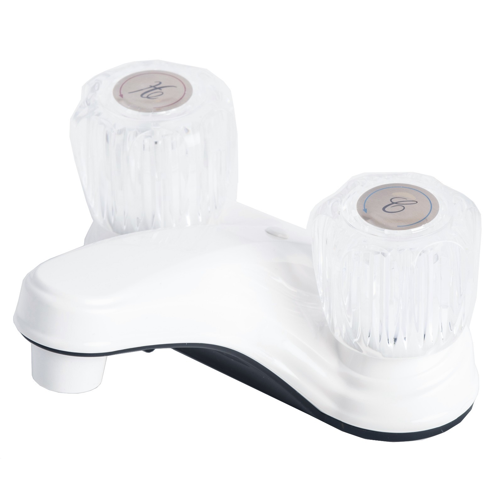 RV Two Handle Non-Metallic Centerset Lavatory Faucet White Finish
