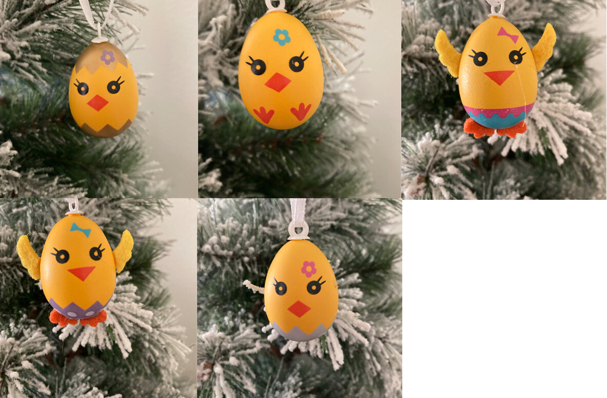 Easter Novelty Egg Ornaments - Chicks 6 Pieces