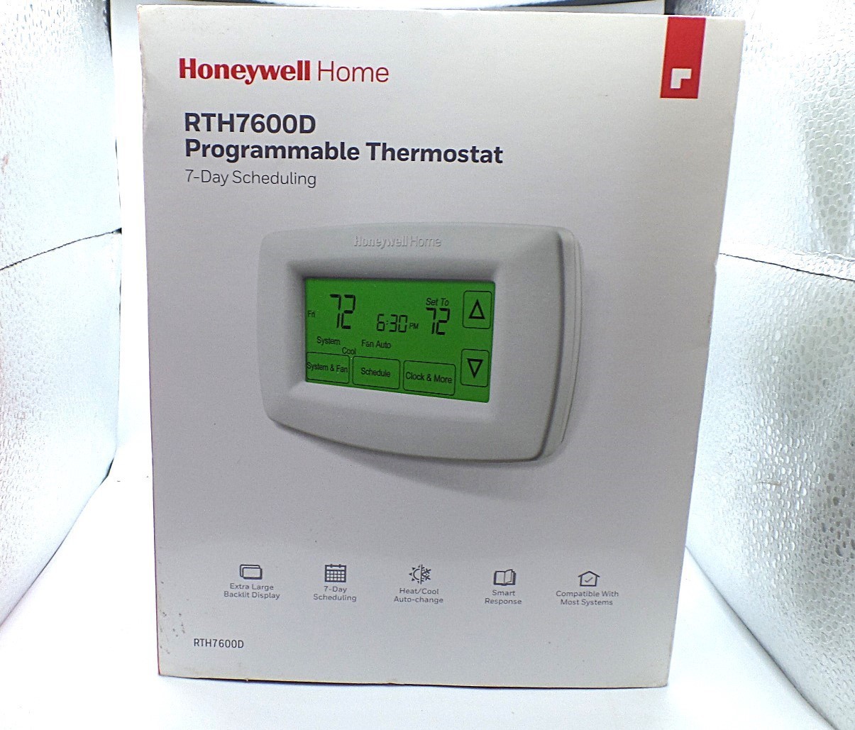 HONEYWELL RTH7600D HOME 7-DAY PROGRAMMABLE THERMOSTAT WITH TOUCHSCREEN DISPLAY