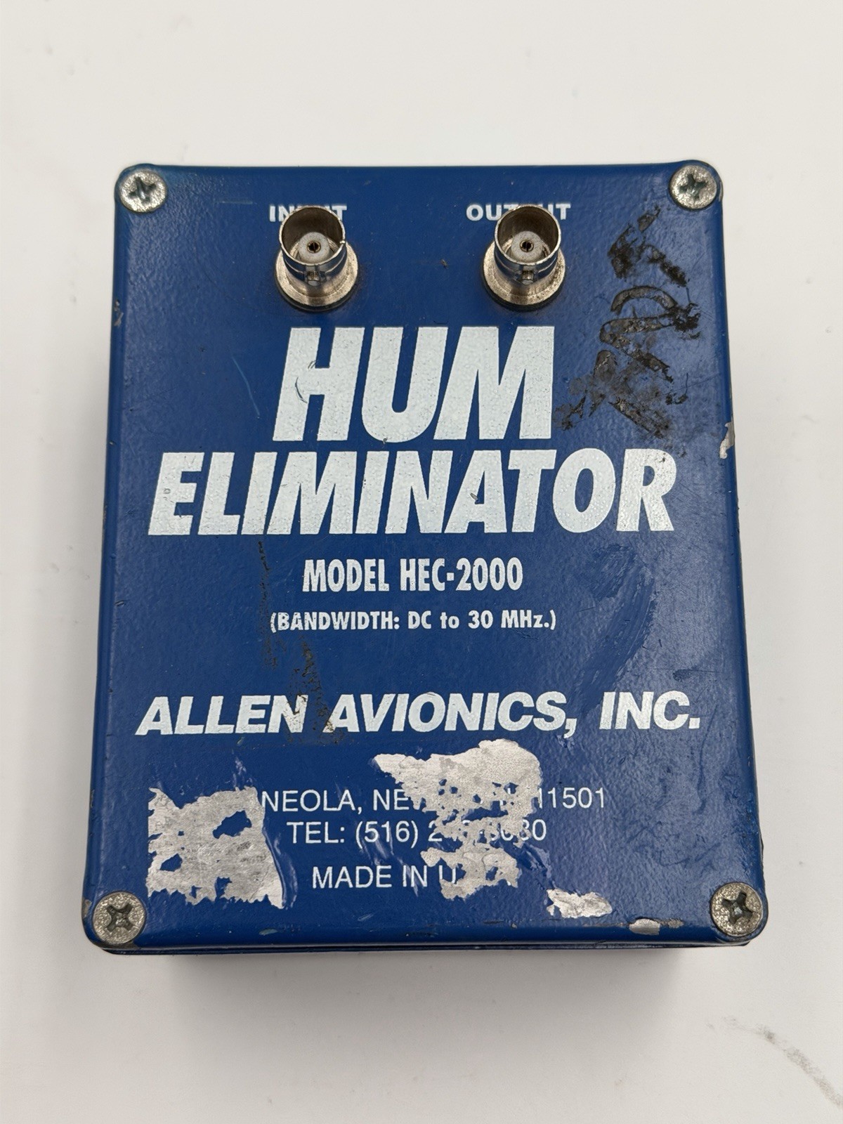 Allen Avionics Inc., Hum Eliminator HEC-2000 bandwidth (DC-30mhz)
