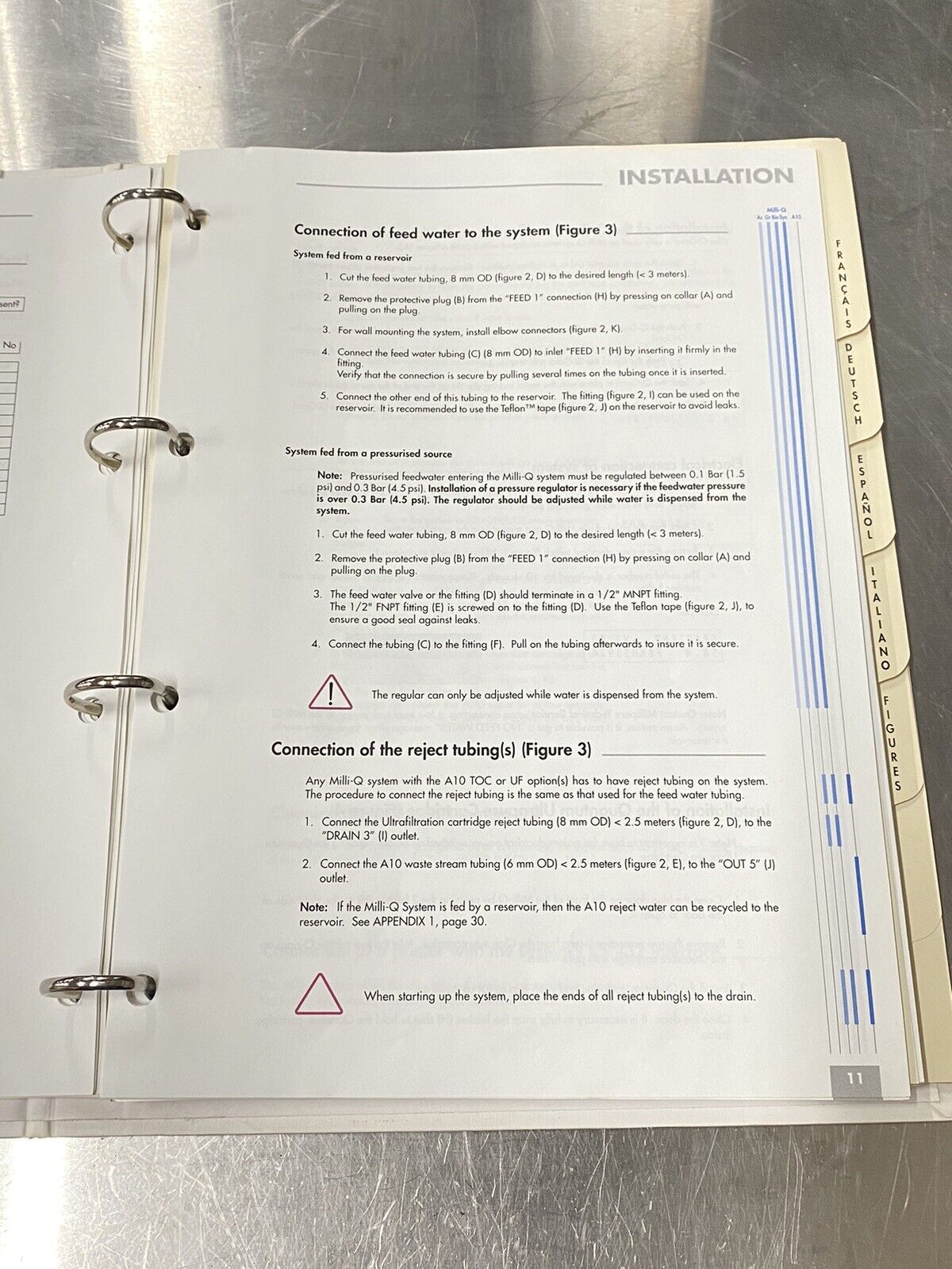 Millipore Milli-Q Biocel Synthesis A10 - Users Guide / Instruction Book / Manual