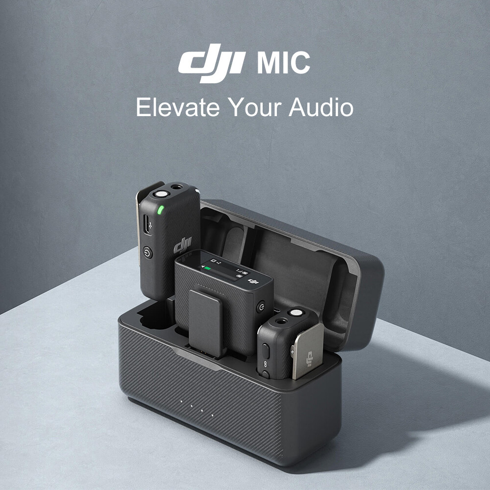 DJI Mic Wireless Lavalier Microphone Video Recording TX+TX+RX with Charging Case