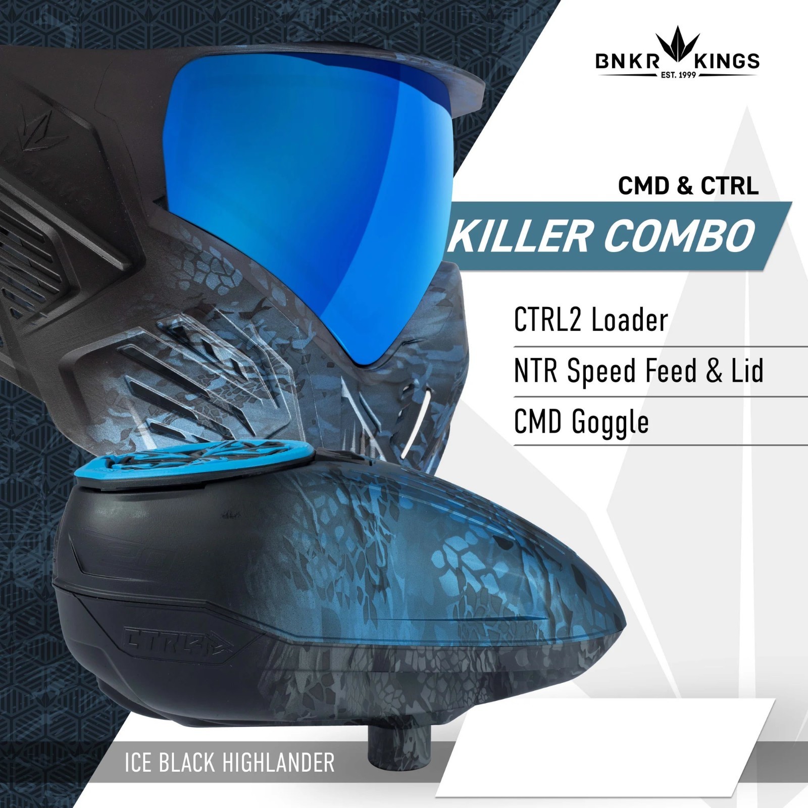 Bunkerking CMD & CTRL2 Combo - Ice Black Highlander