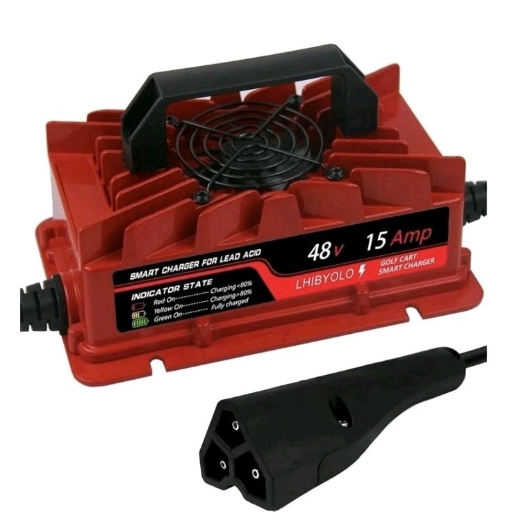 LHIBYOLO 48V Golf Carts Battery Charger for 15 AMP EZGO RXV & TXT,4-6 Hours Full