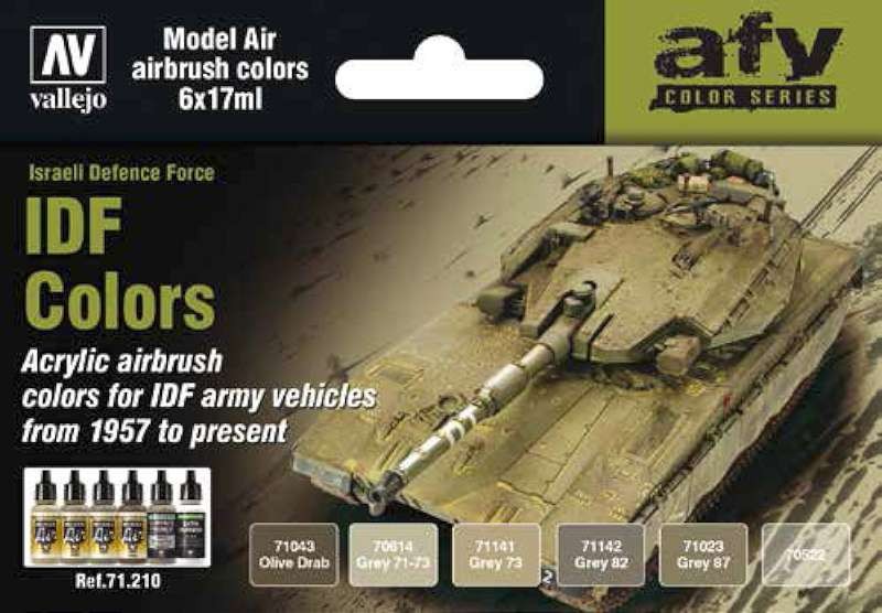 17ml Bottle AFV IDF 1957-Present Vehicles Model Air Paint Set (6 Colors)