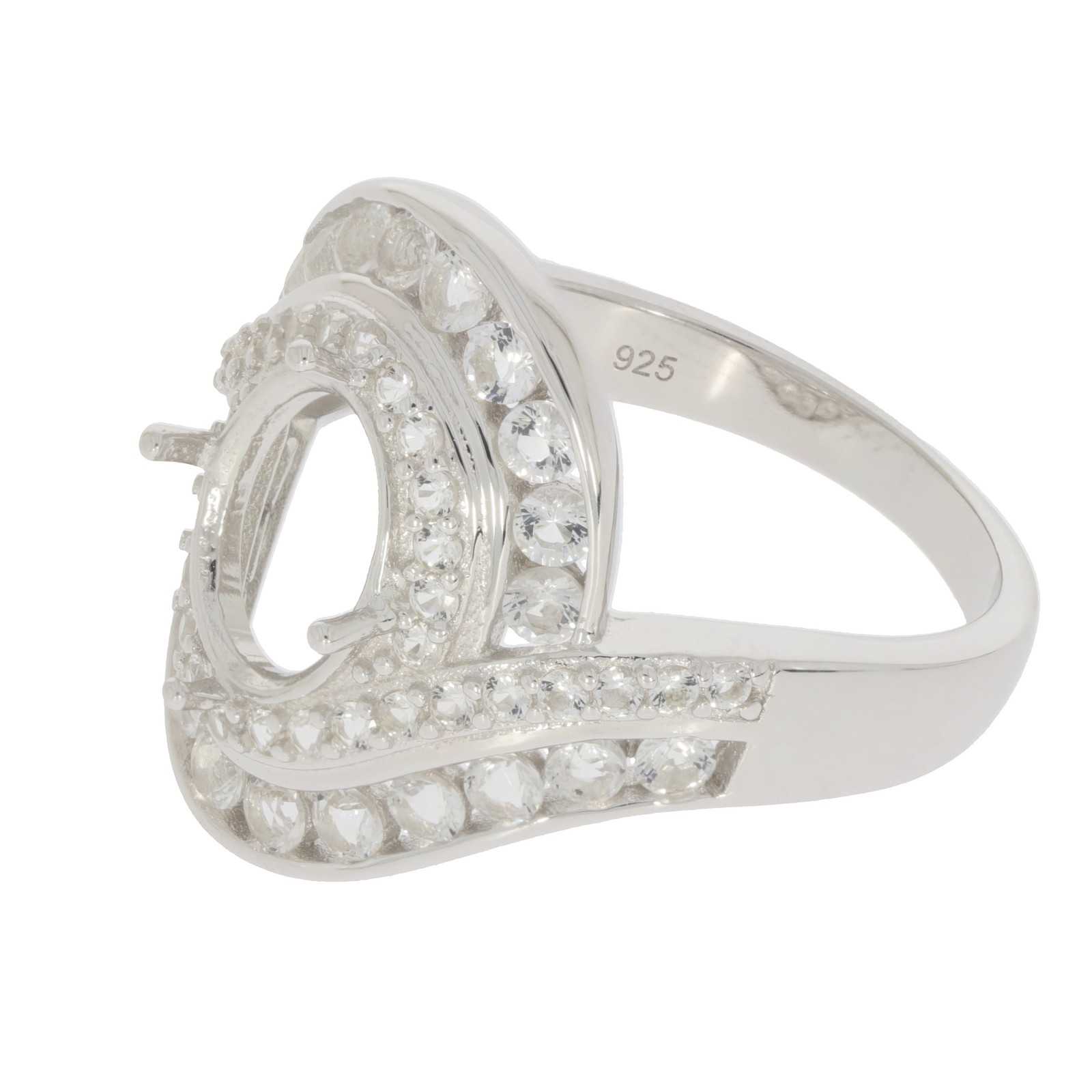 Sterling Silver Semi Mount Ring Setting Oval OV 9x7mm
