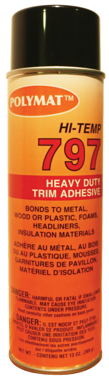 Polymat 797 Hi-Temp Industrial Spray Glue Adhesive BONDS FLEXIBLE FOAM TO METAL