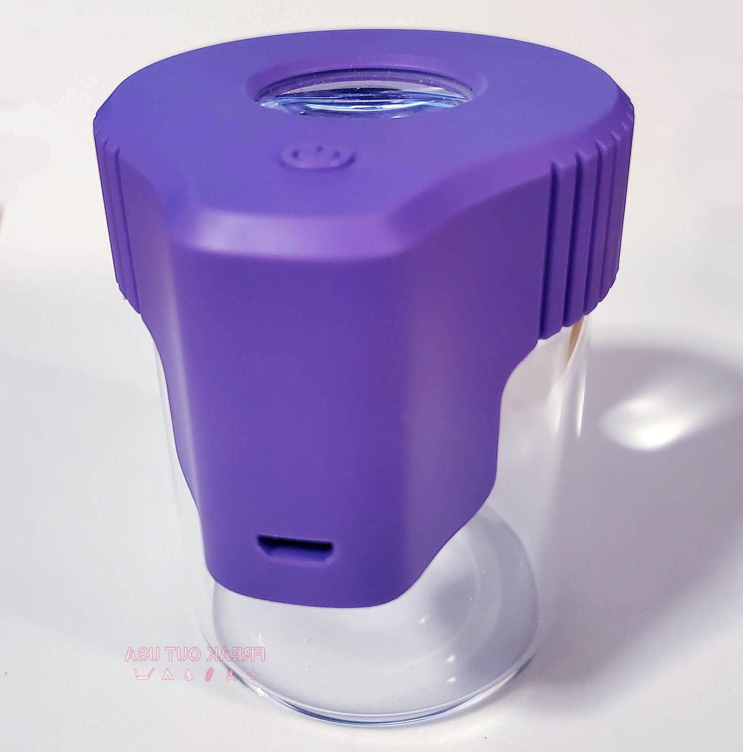 LED storage jar PURPLE for bug collecting airtight magnifying glass container
