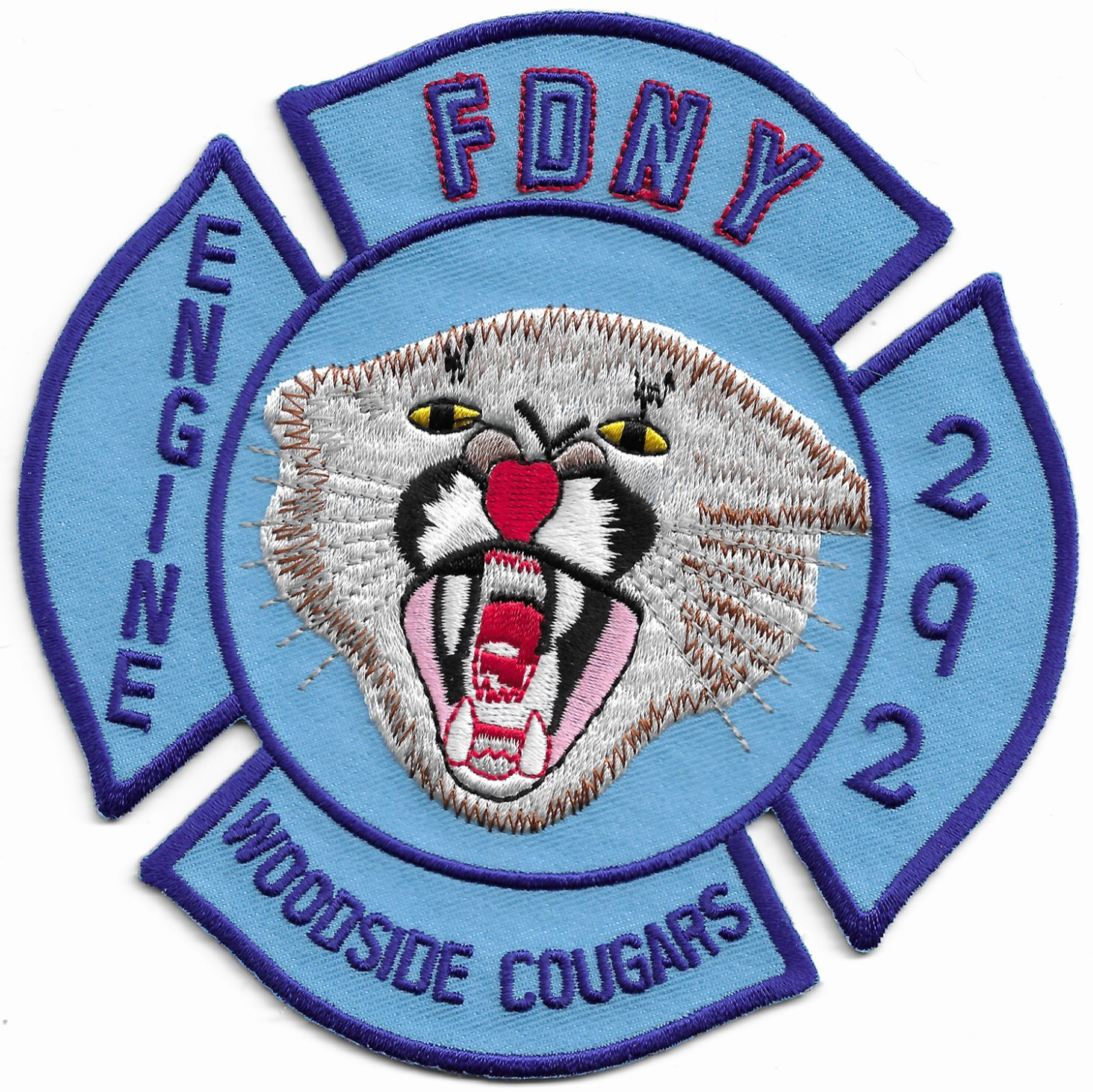 New York City - FDNY Engine - 292 "Woodside Cougars", NY (5" x 5") fire patch