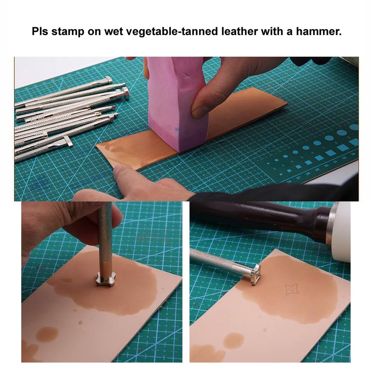 Leather Stamps,2 Pack Professional Leather Stamping Tools for Craft Working(9...