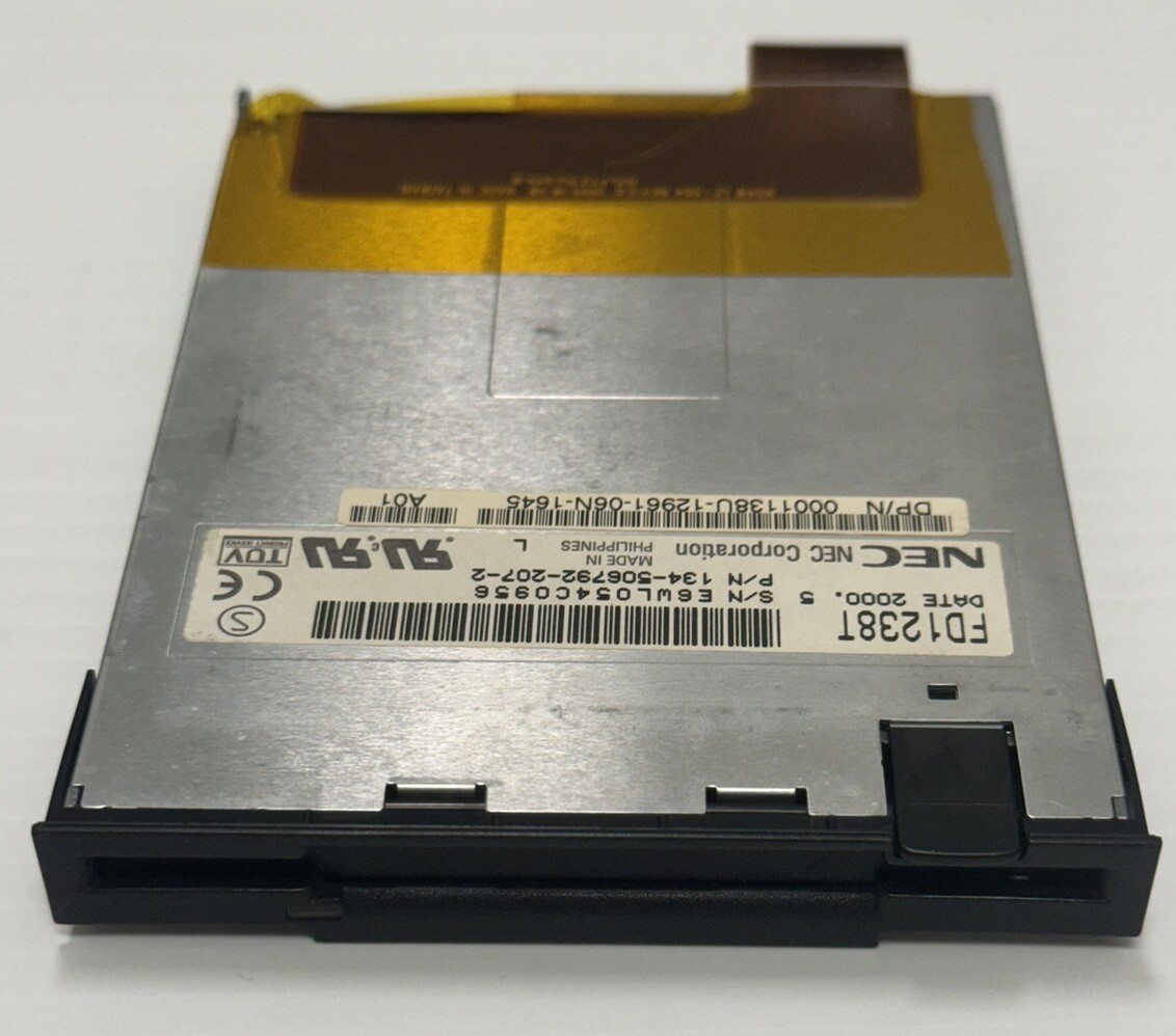 💾Vintage NEC FD1238T 1.44MB Floppy Drive 3.5” Slim Black Bezel 134-506792-207-2