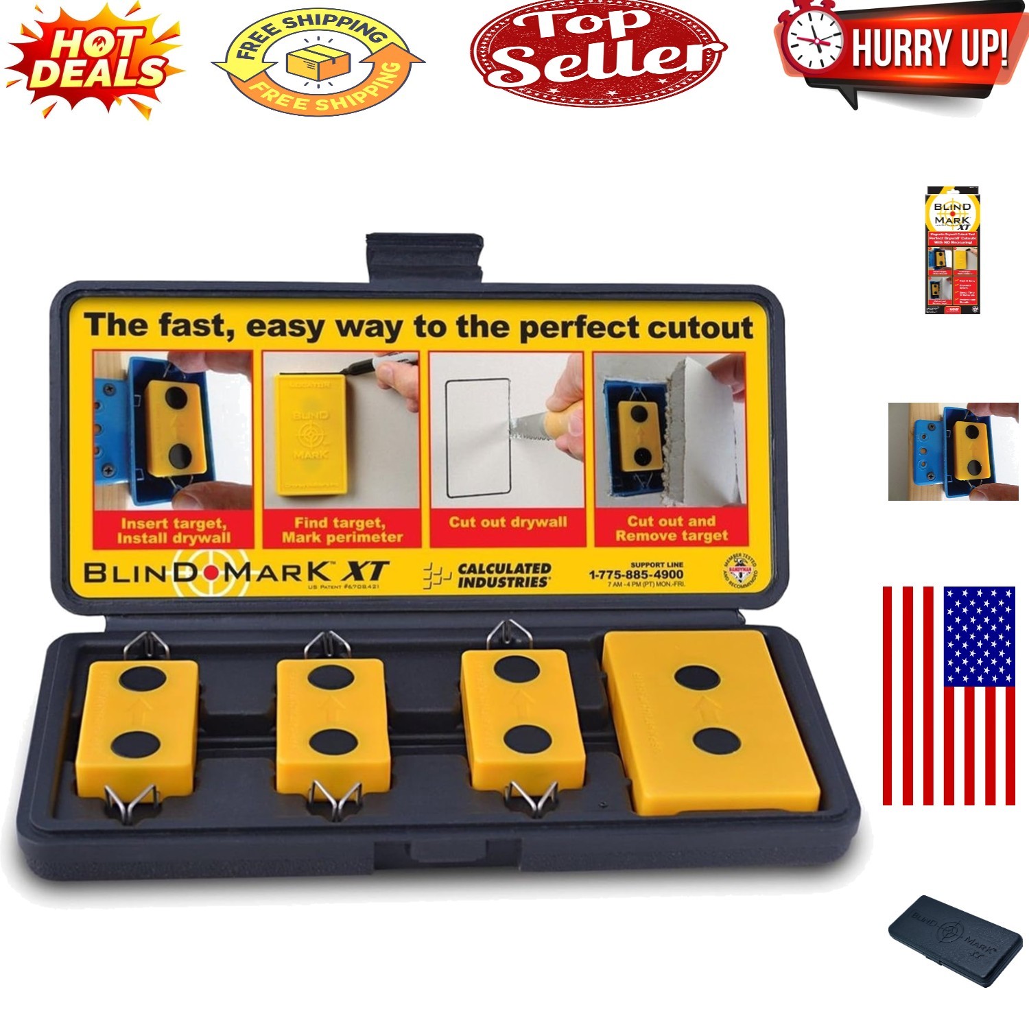 Blind Mark Magnetic Electrical Box Locator Kit for Precise Drywall Cutouts
