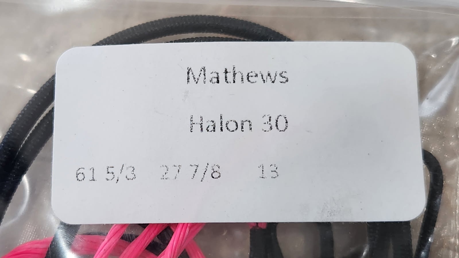 New Mathews Halon 30 5/6/7 FirstString String and Cable Set - Black and Pink
