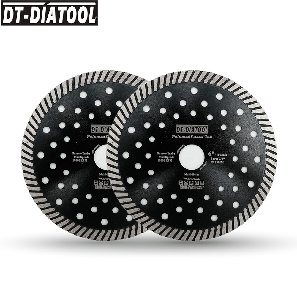 2pcs 5''/6'' Diamond Turbo Saw Blade Cutting Wheel Discs Multi Holes for Granite