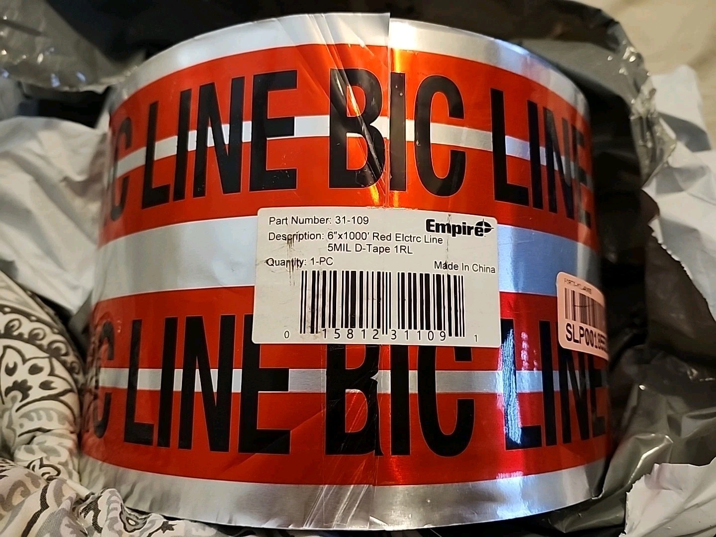 Empire 31-109 Detectable 6"x1000' "CAUTION ELECTRIC LINE BELOW" Warning Tape ⚡️⚡