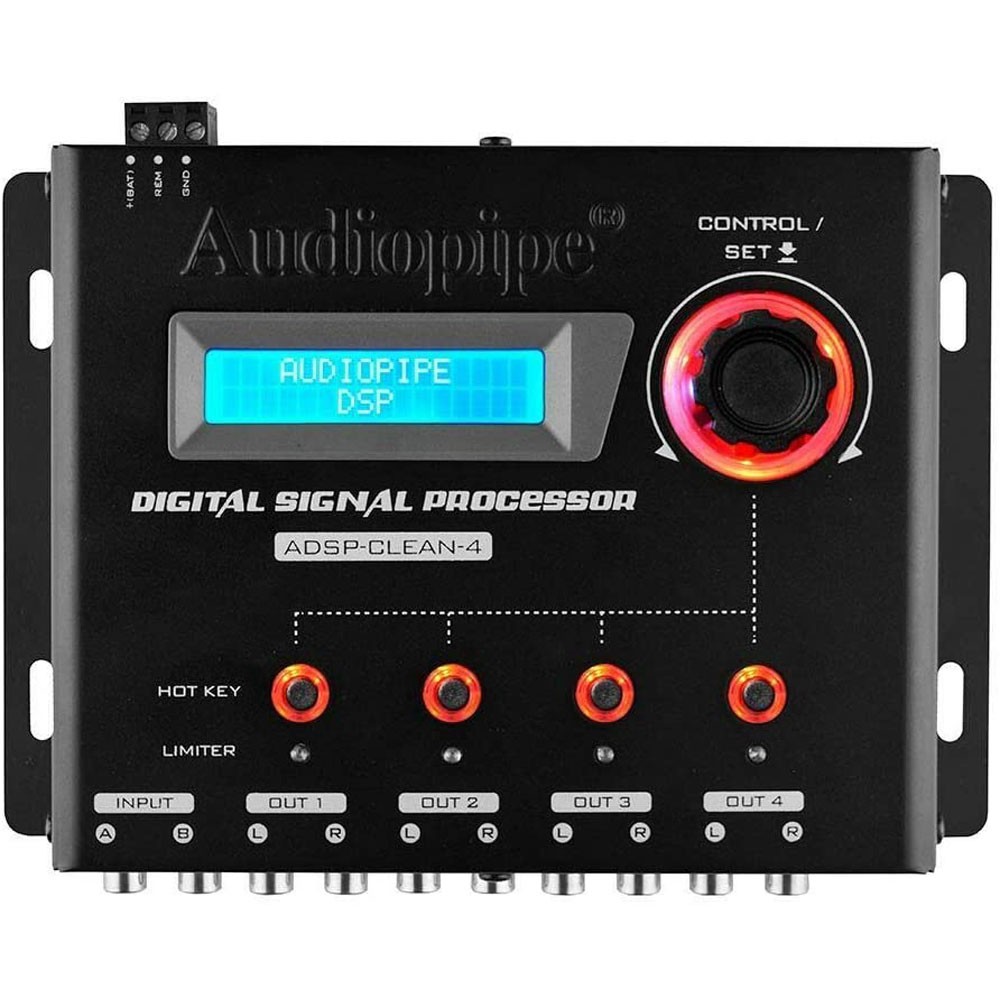 AUDIOPIPE ADSP-CLEAN-4 1-IN / 4-OUT DIGITAL SIGNAL PROCESSOR (DSP) w/ 12-BAND EQ