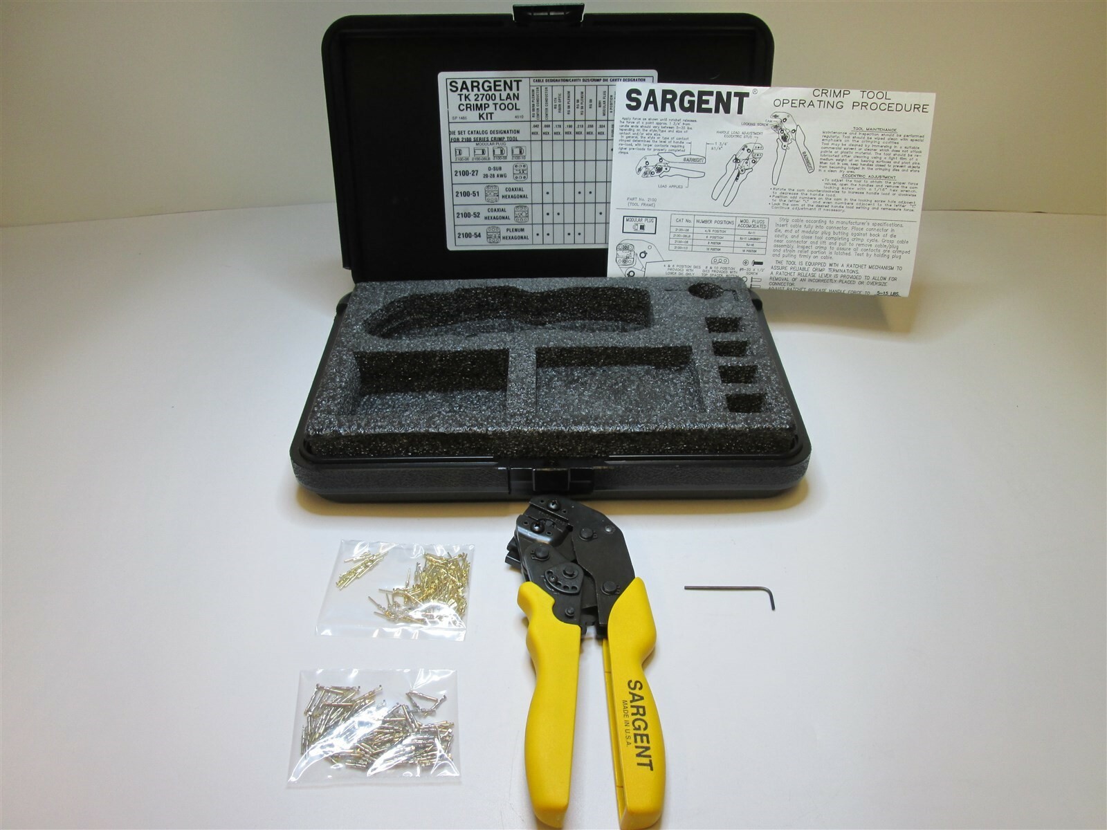 Sargent Tools TK 2700 LAN Crimp Tool Kit Made In USA New