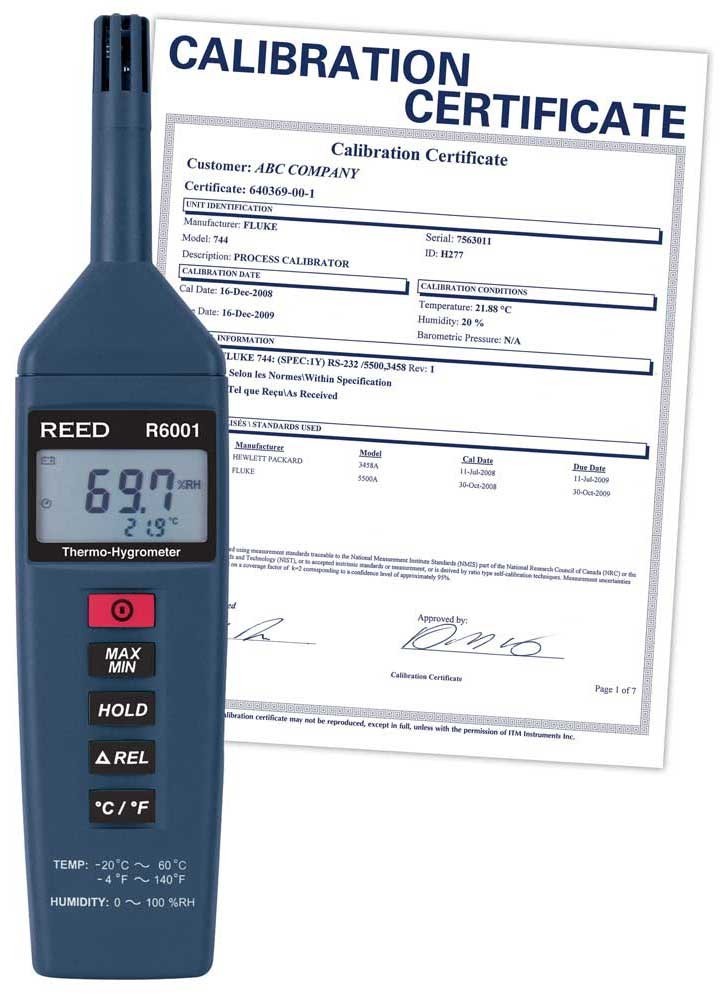 REED Instruments R6001 Thermo-Hygrometer, -4 to 140°F (-20 to 60°C),