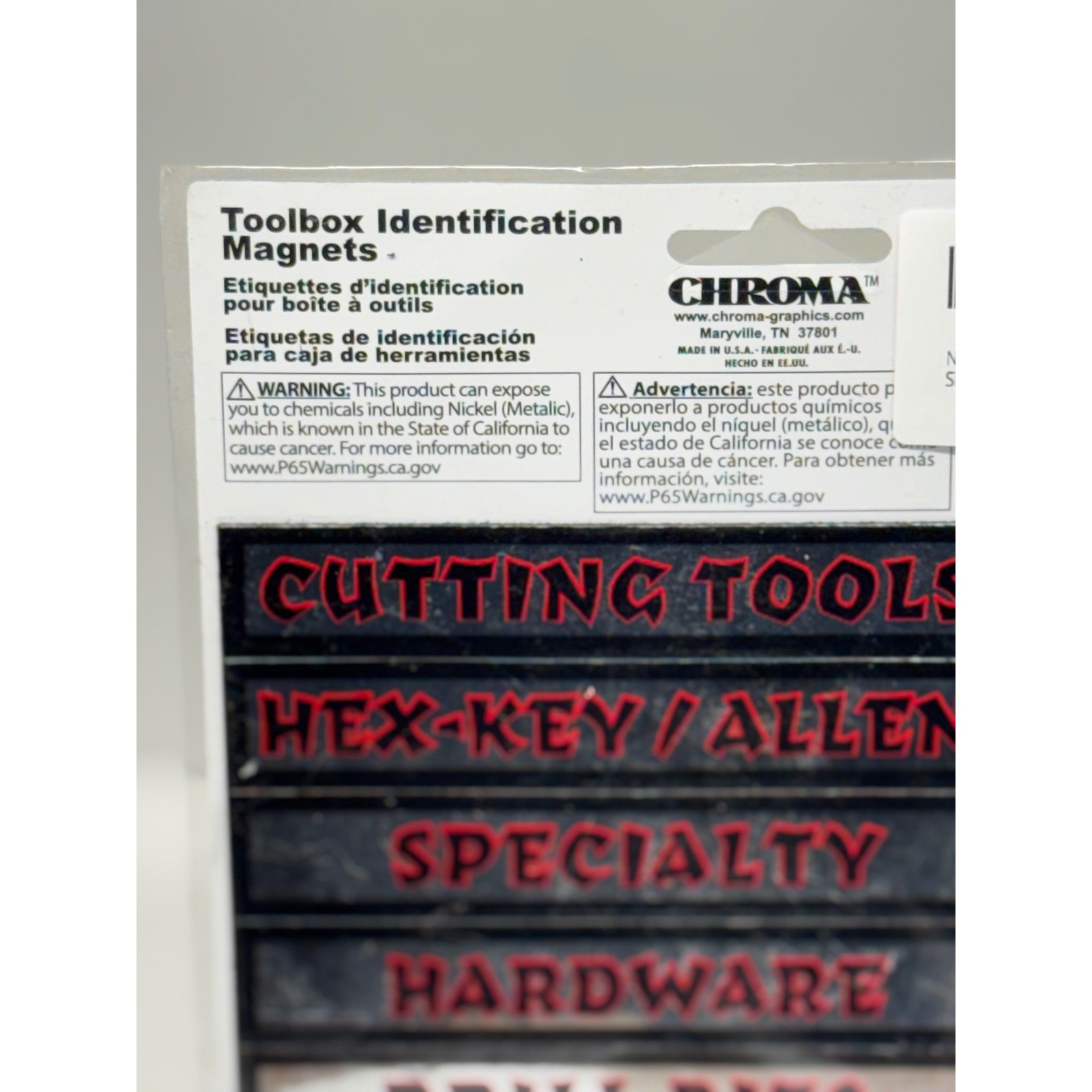 Chroma 9025 Toolbox Identification Magnets 16pc Chrome Flame Tool Chest Labels