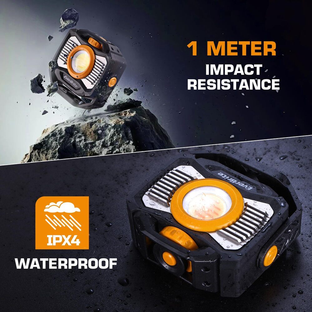EverBrite 2000LM Magnetic COB LED Work Light Rechargeable 7 Modes 360° Rotatable